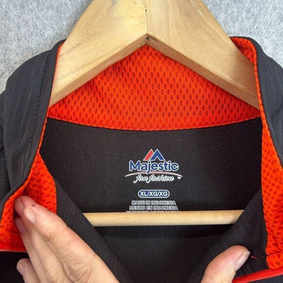 Women's Majestic Size XL MLB Miami Marlins Fleece Lined 1/4 Zip Sweater Pullover - Picture 3 of 11